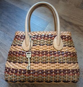 Fossil woven satchel